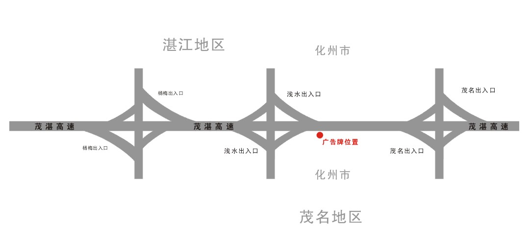 沈海高速茂湛段浅水出口2公里广告牌 - 中国广